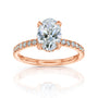 2.25 Carat Lab Grown Diamond Oval-cut Near Eternity Engagement Ring in Rose Gold
