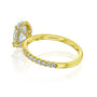 Hidden basket halo in yellow gold