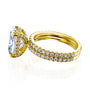 3.9 Carat Lab Grown Diamond Ori Bridal Set in Yellow Gold - Stacked Side Angle