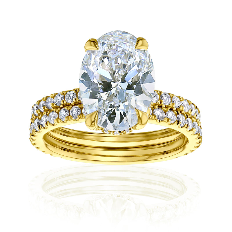 3.9 Carat Lab Grown Diamond Ori Bridal Set in Yellow Gold