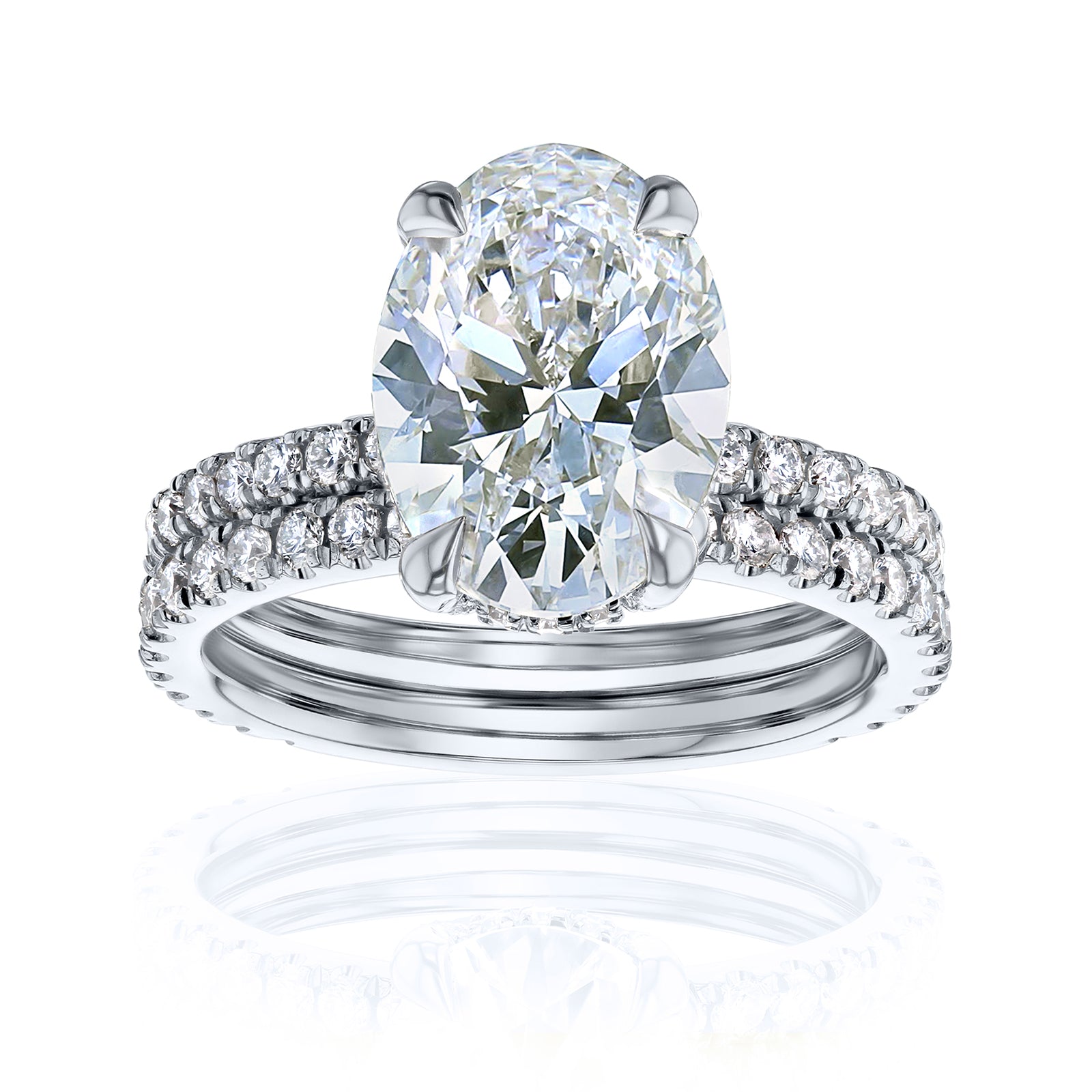 3.9 Carat Lab Grown Diamond Ori Bridal Set in White Gold