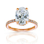 3.53 Carat Lab Grown Diamond Oval-cut Near Eternity Engagement Ring in Rose Gold