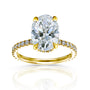 3.53 Carat Lab Grown Diamond Oval-cut Near Eternity Engagement Ring in Yellow Gold