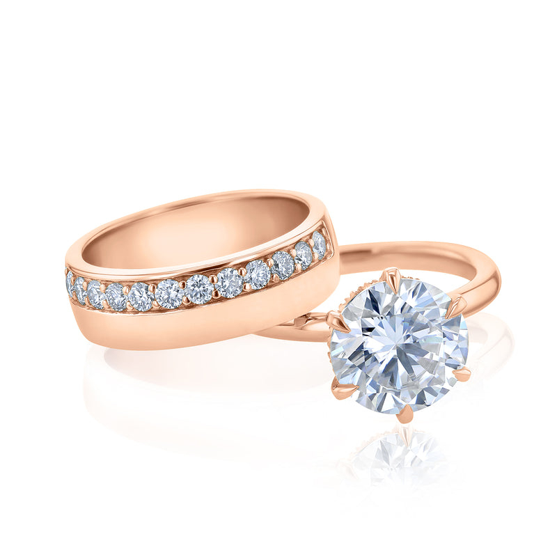 2 piece bridal set available in rose gold