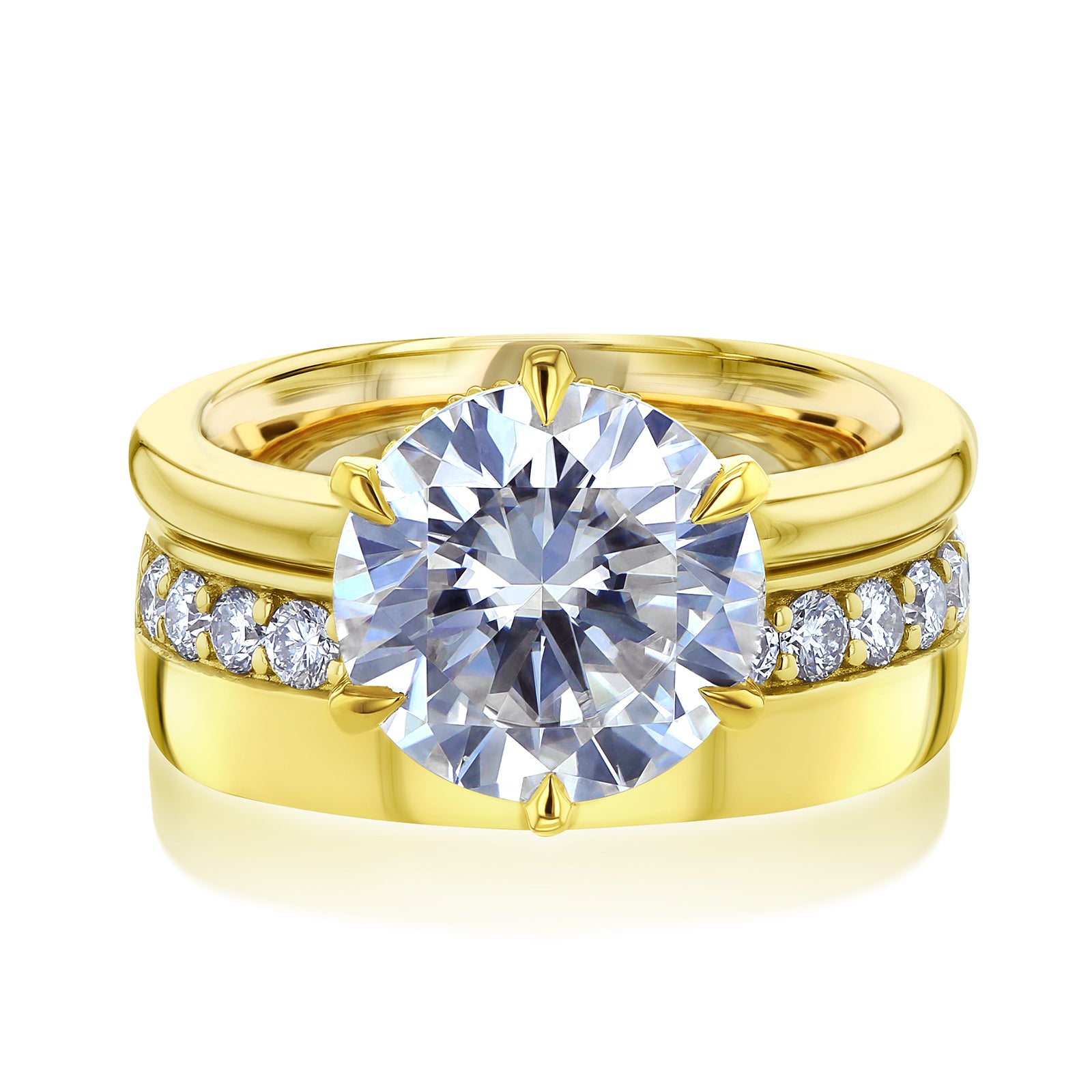 3.5 Carat Lab Grown Diamond Dorado Bridal Set in Yellow Gold