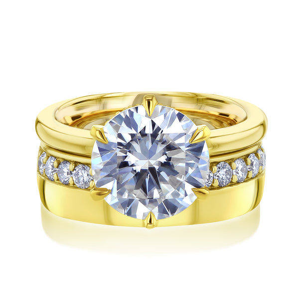3.5 Carat Lab Grown Diamond Dorado Bridal Set in Yellow Gold