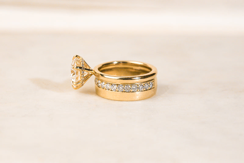 stylish stacked wide bridal set by Kobelli