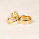 high polished solid gold metal with comfort fit sleeves