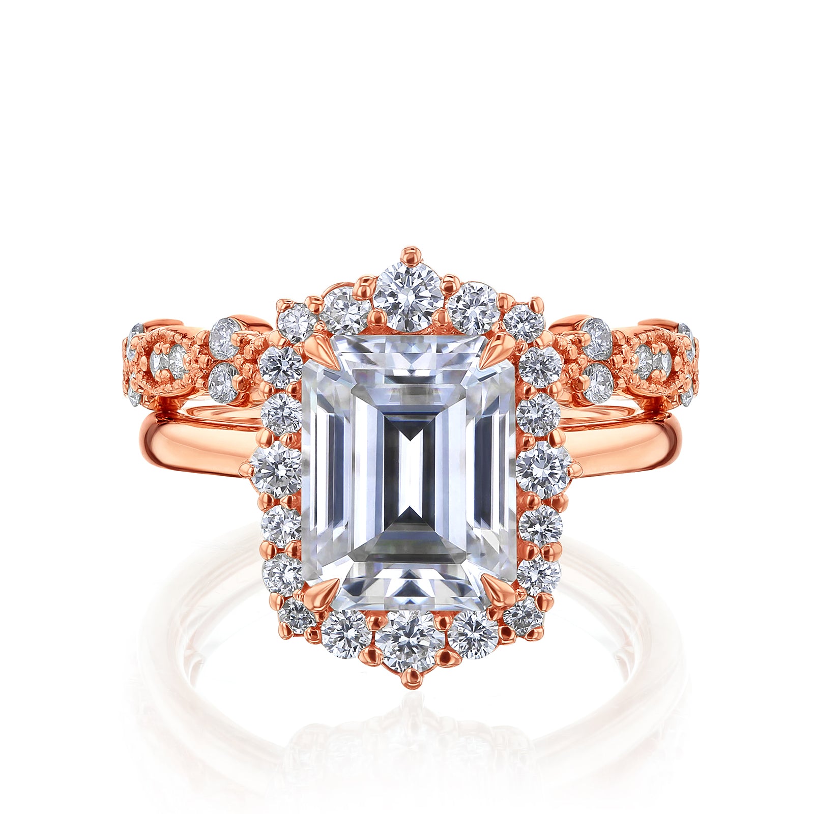 3.5 Carat Lab Grown Diamond Rococo Eilish Bridal Set