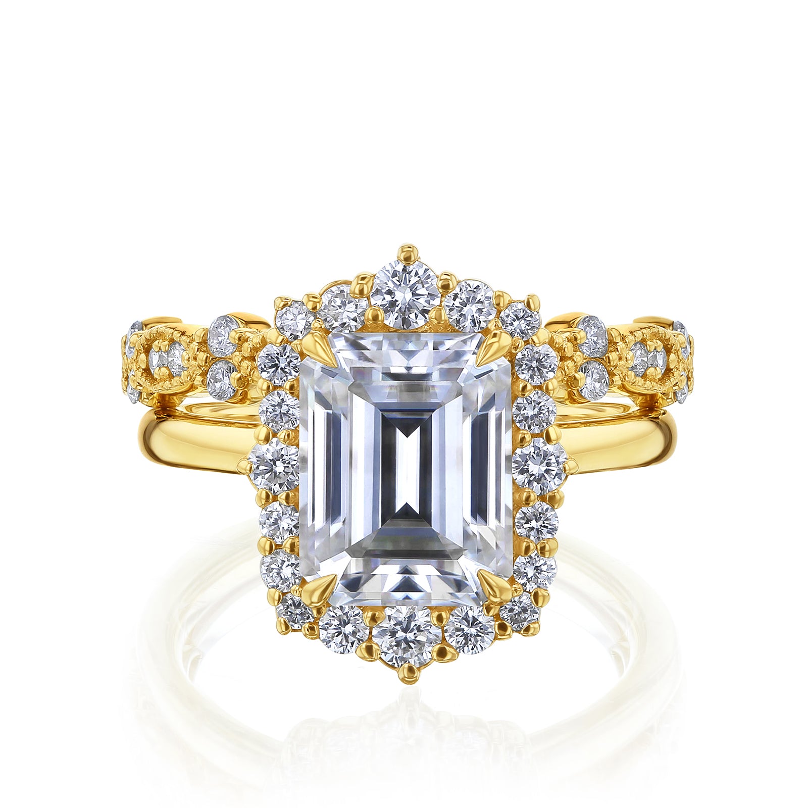 3.5 Carat Lab Grown Diamond Rococo Eilish Bridal Set