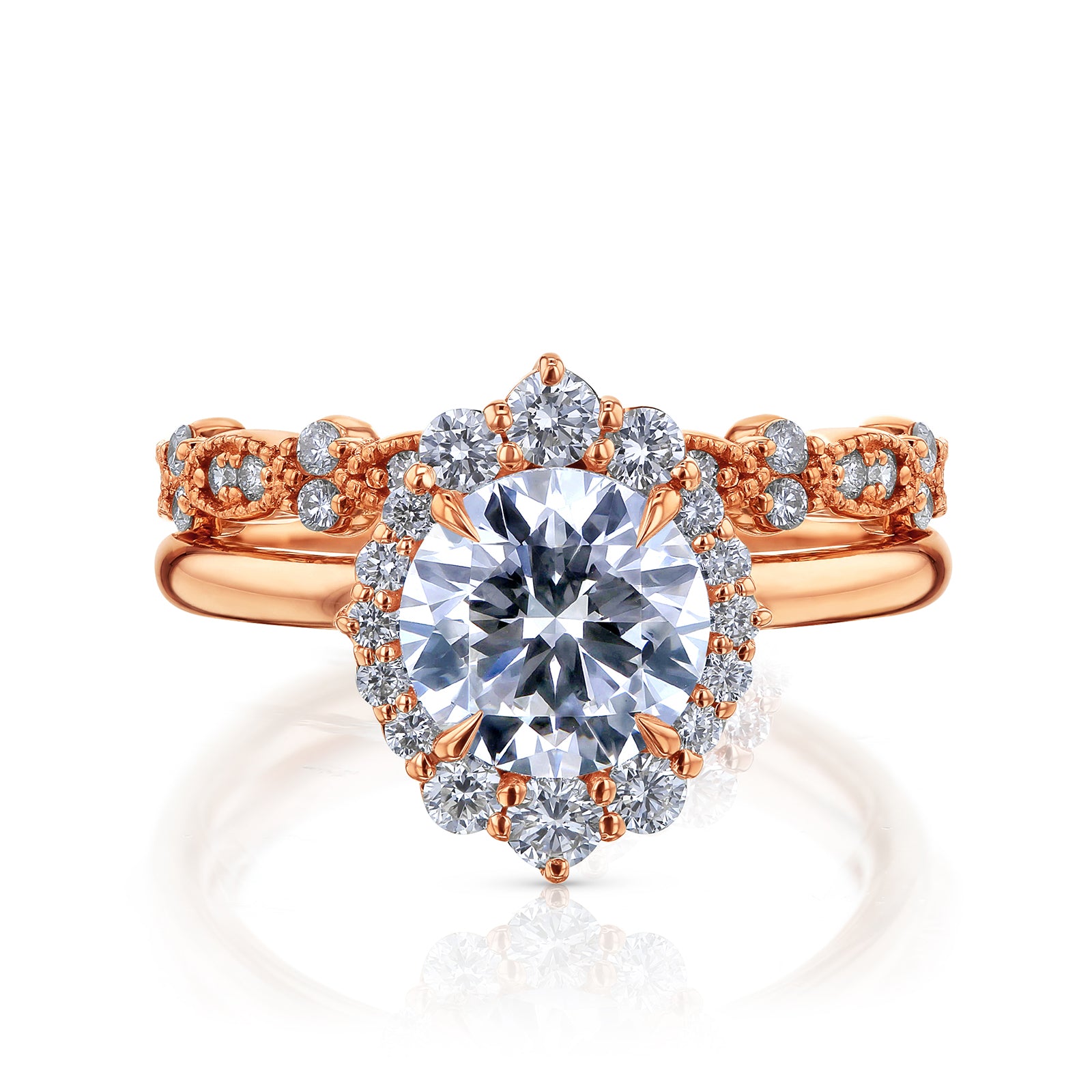 2.6 Carat Lab Grown Diamond Rococo Rochelle Bridal Set