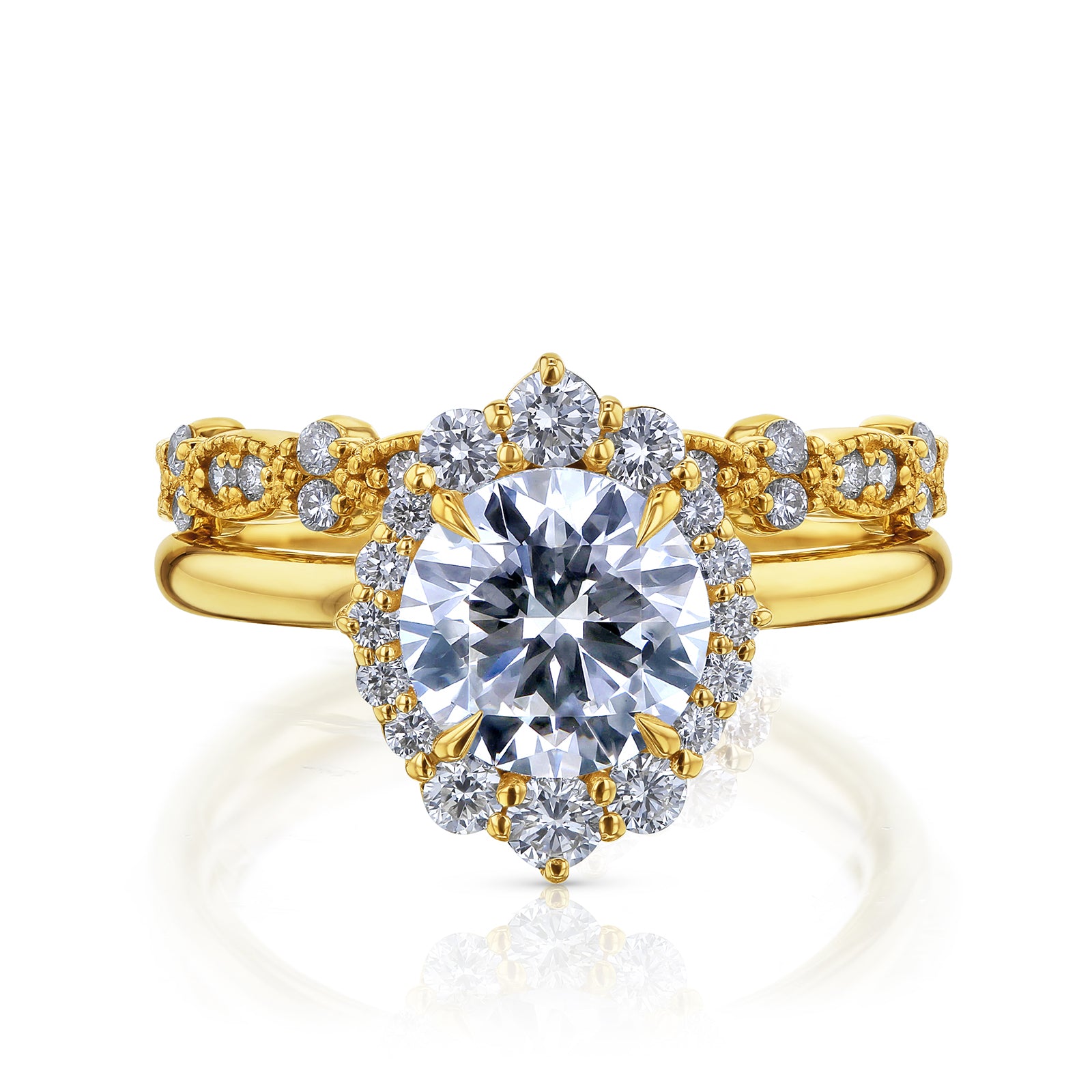 2.6 Carat Lab Grown Diamond Rococo Rochelle Bridal Set