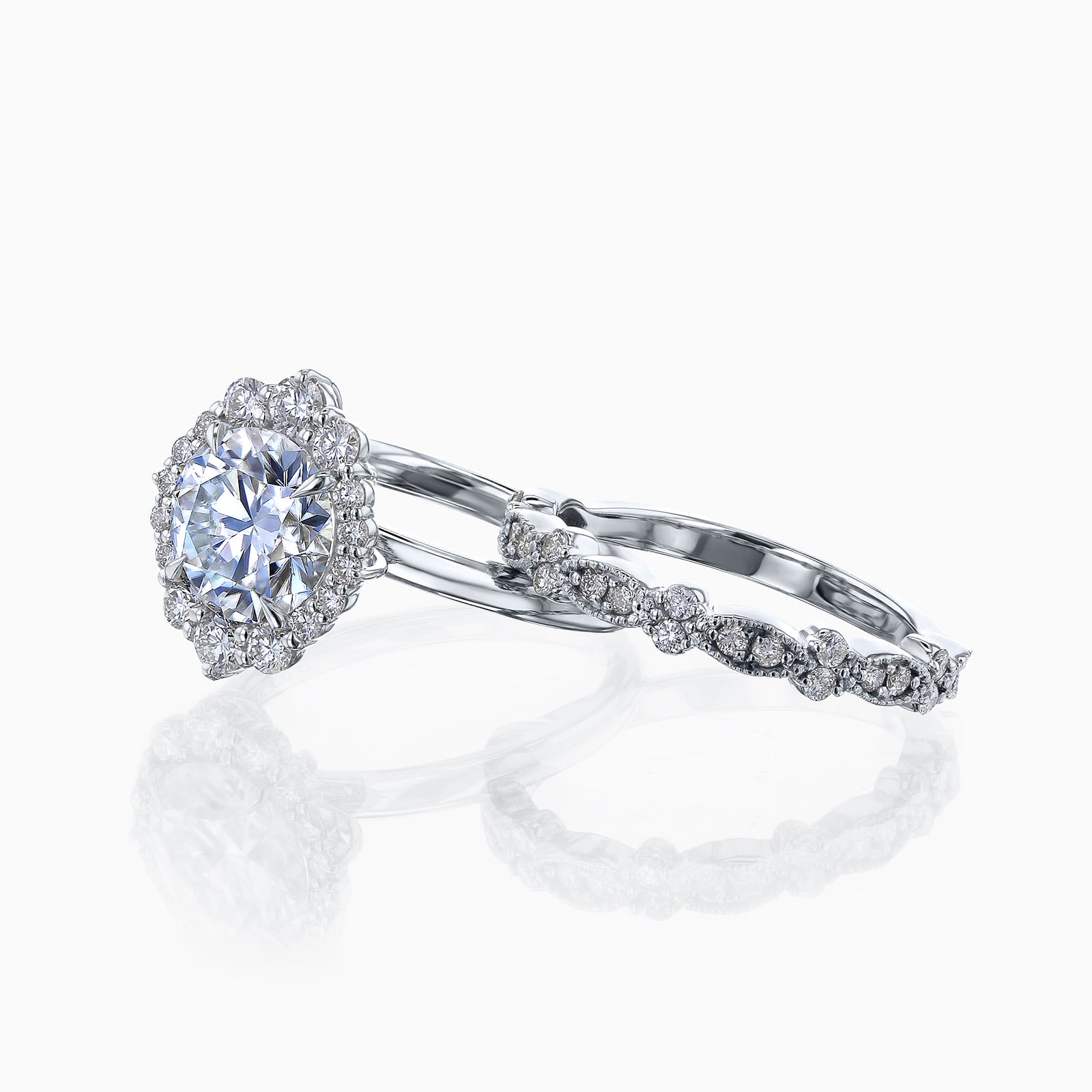 2.6 Carat Lab Grown Diamond Rococo Rochelle Bridal Set