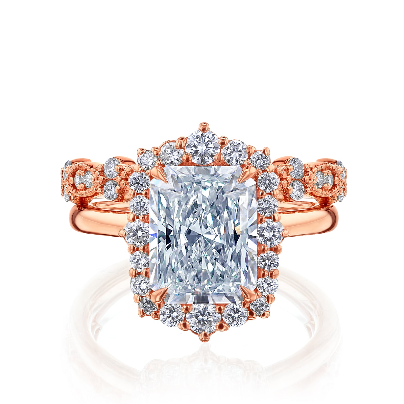 3.1 Carat Lab Grown Diamond Rococo Raen Bridal Set