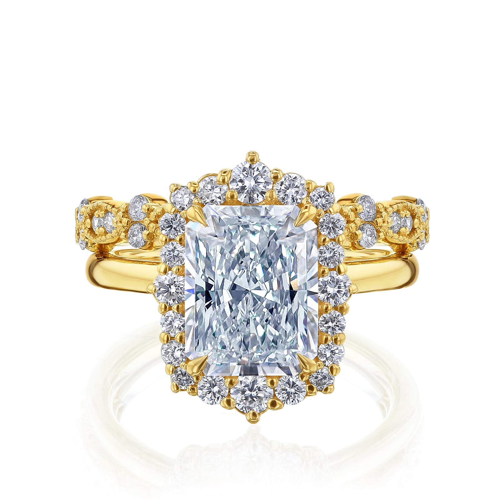 3.1 Carat Lab Grown Diamond Rococo Raen Bridal Set