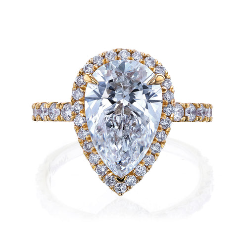 Pear Halo Ring