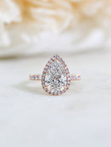 Kobelli Grown - Paige Bold Series Pear Halo Lab Diamond Ring