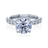 Round center diamond engagement ring in white gold