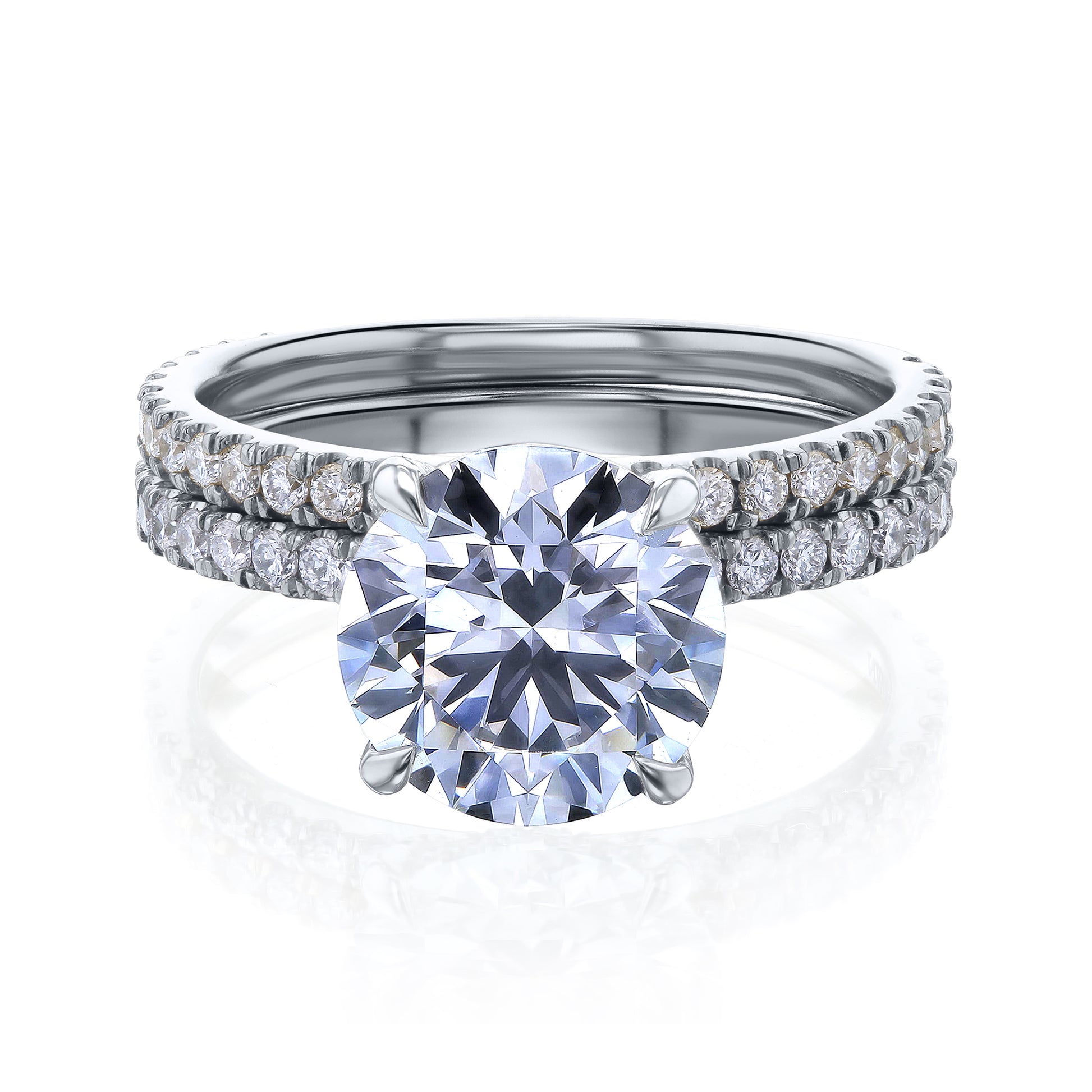 3.8 Carat Lab Grown Diamond Bridal Set in White Gold