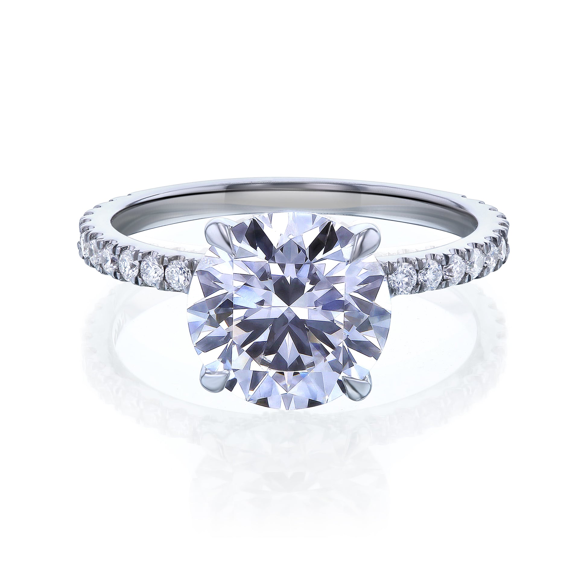 3.4 Carat Lab Grown Diamond Engagement Ring in White Gold