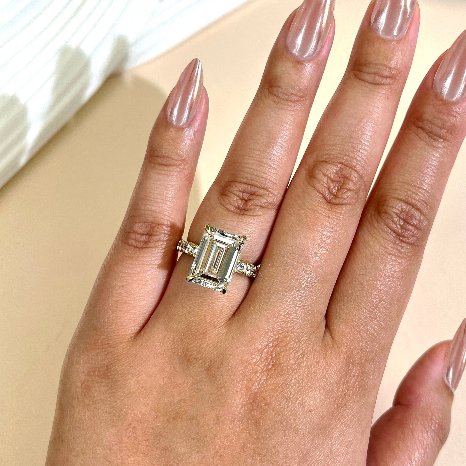 4, 5, or 6 Carat Lab Grown Diamond Louvre Ring