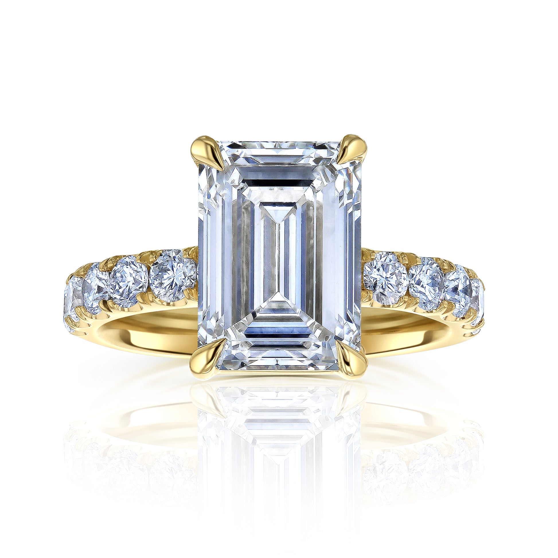 5 carat emerald-cut diamond center 1 carat diamond band