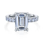 6 Carat Emerald-cut Lab Grown Diamond Louvre Ring in White Gold