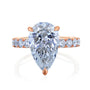 6 Carat Pear Lab Grown Diamond Fuji Engagement Ring in Rose Gold
