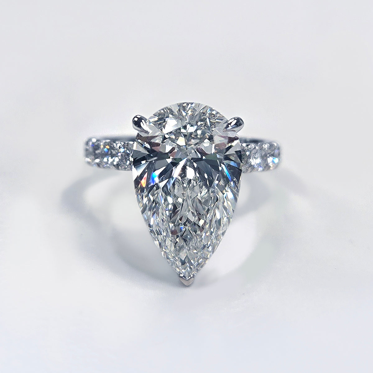 6 Carat Pear Diamond Ring by Kobelli