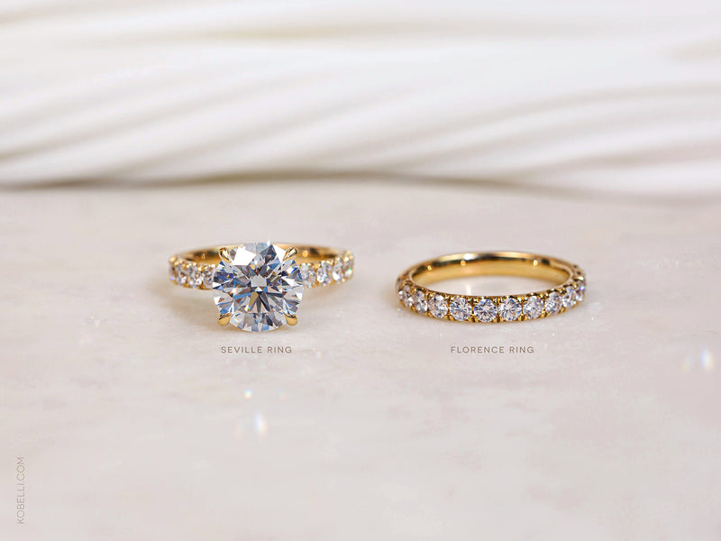 Match the Seville Ring to the Florence Ring for a perfect bridal set