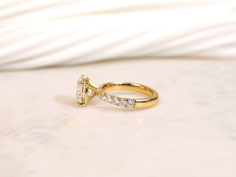 Yellow Gold Sample Ring Featuring a 4 Carat Center - Floating Basket Setting