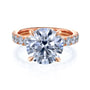 6 Carat Round Lab Grown Diamond Seville Ring in Rose Gold