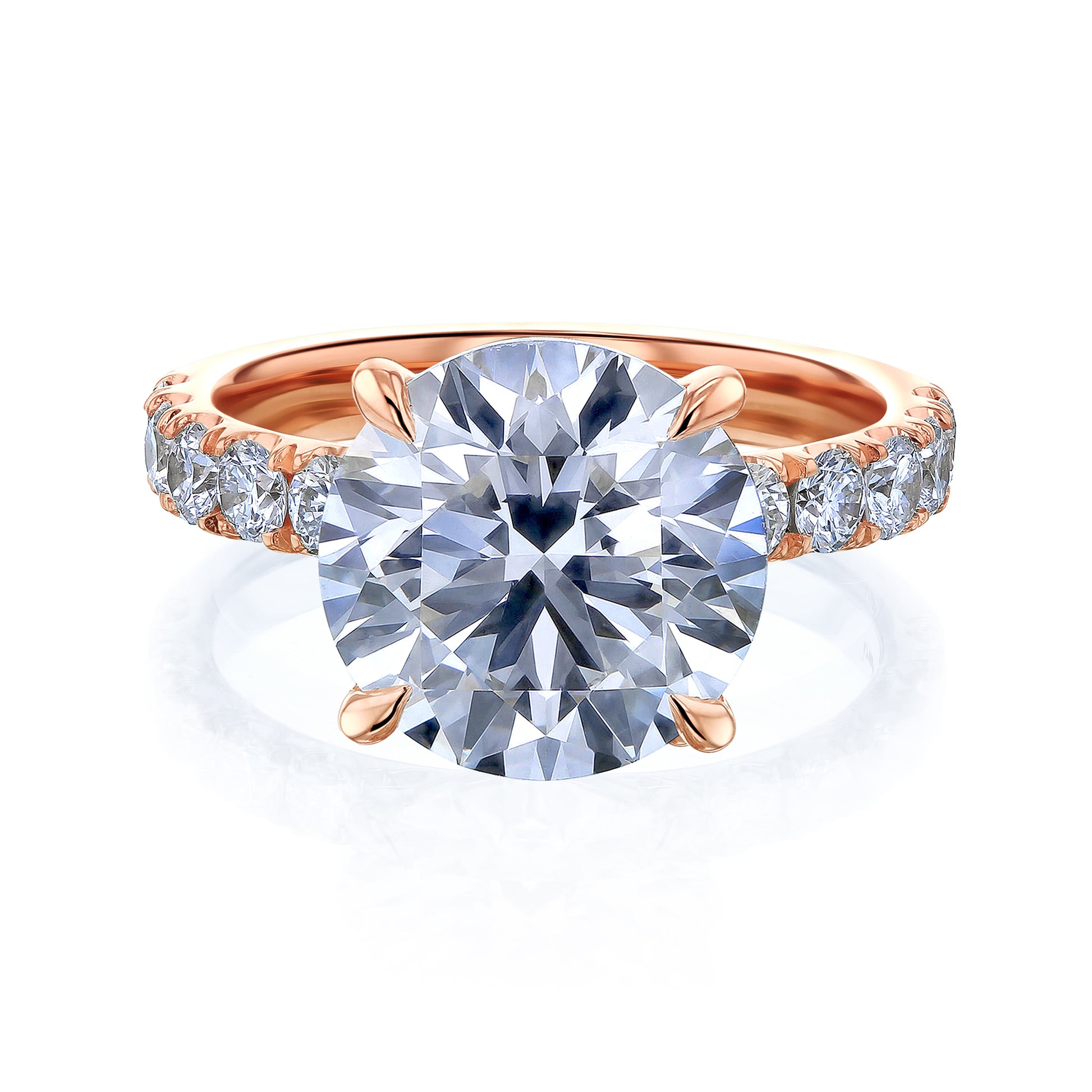 6 Carat Round Lab Grown Diamond Seville Ring in Rose Gold