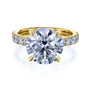 6 Carat Round Lab Grown Diamond Seville Ring in Yellow Gold