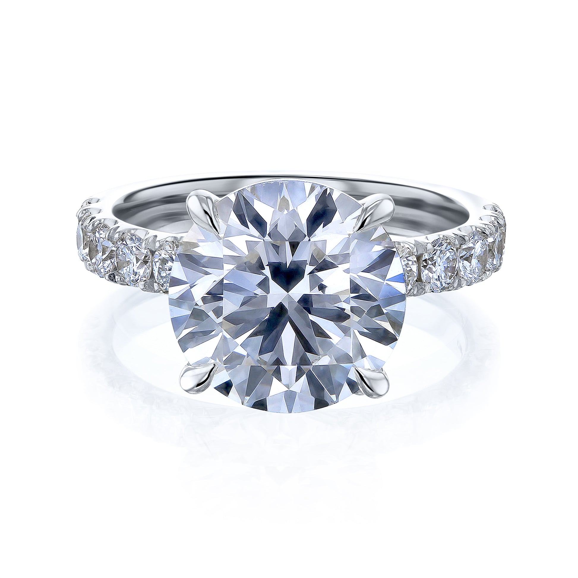 6 Carat Round Lab Grown Diamond Seville Ring in White Gold