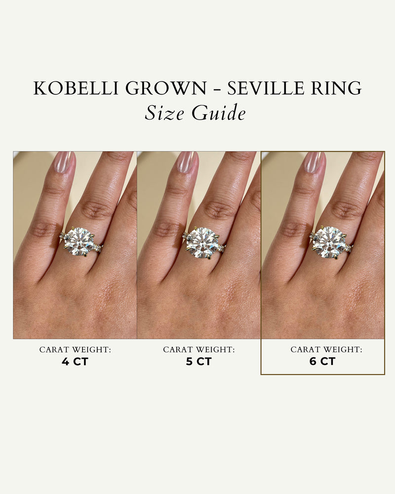 Size Guide for 6 Carats Total Diamond Weight - Ring Size 7.5