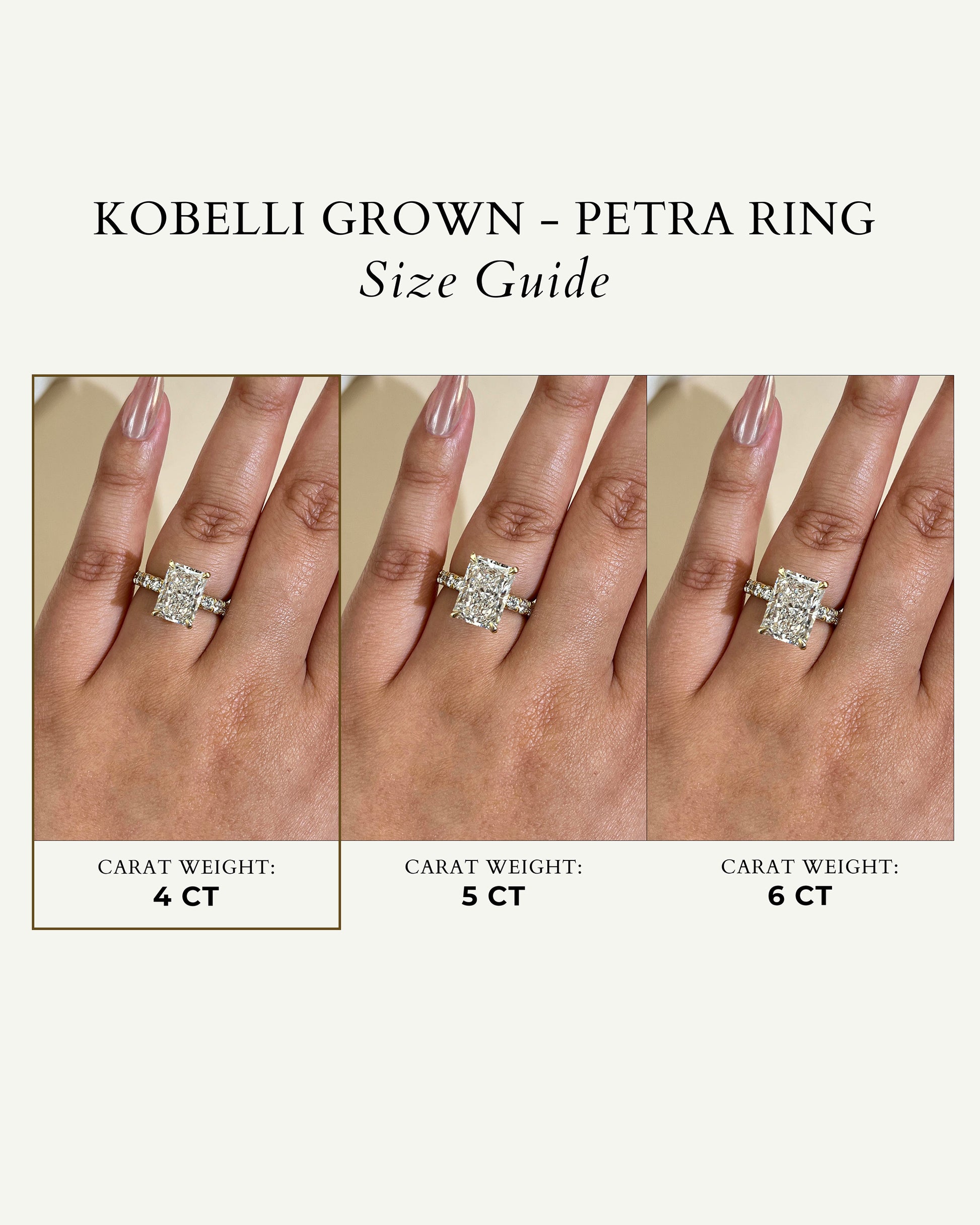 Size Guide for 4 Carats Total Diamond Weight
