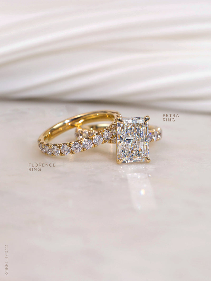 Match the Petra Ring with Florence Ring for the perfect bridal set