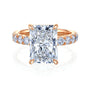6 Carat Radiant Lab Grown Diamond Petra Ring in Rose Gold