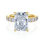 6 Carat Radiant Lab Grown Diamond Petra Ring in Yellow Gold