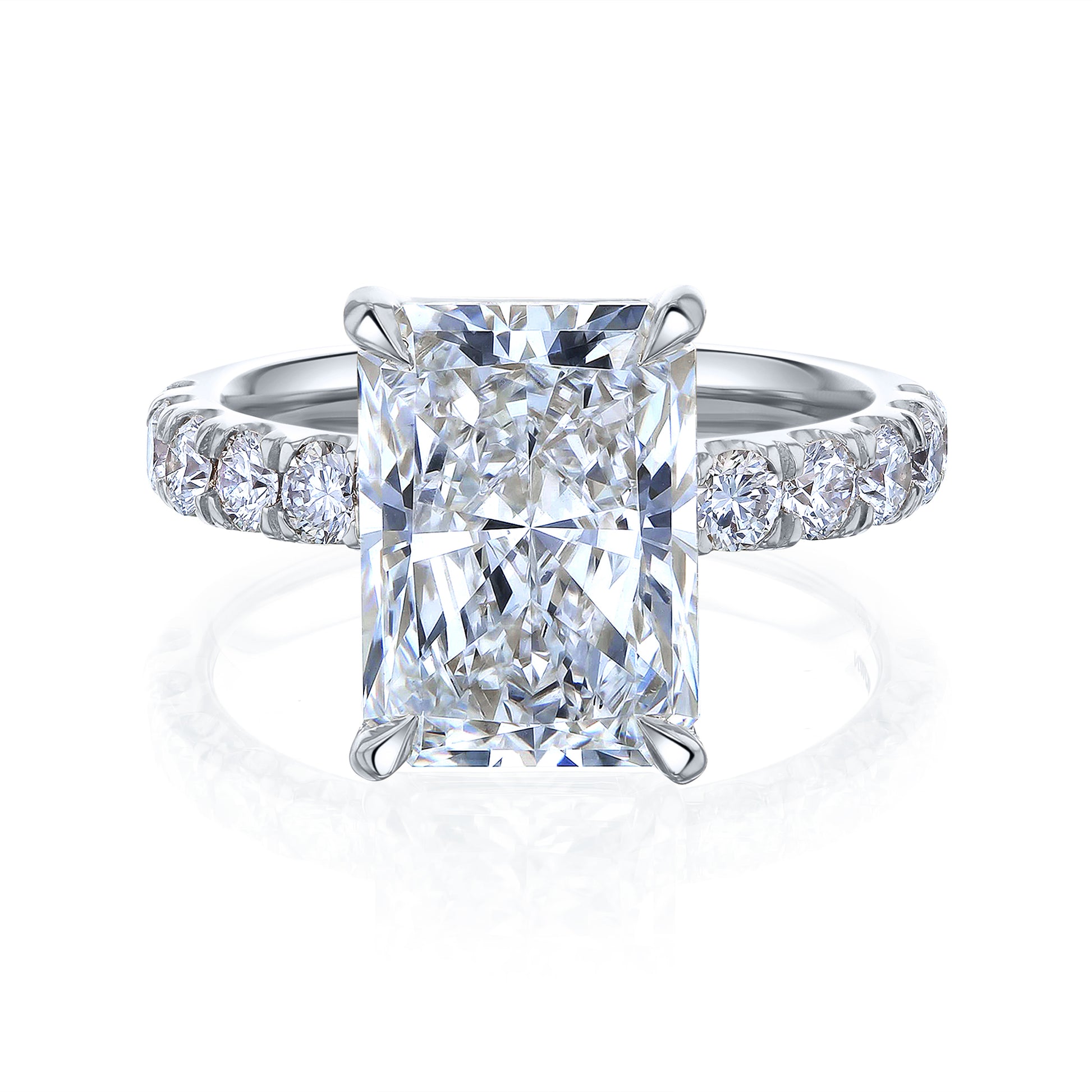 6 Carat Radiant Lab Grown Diamond Petra Ring in White Gold