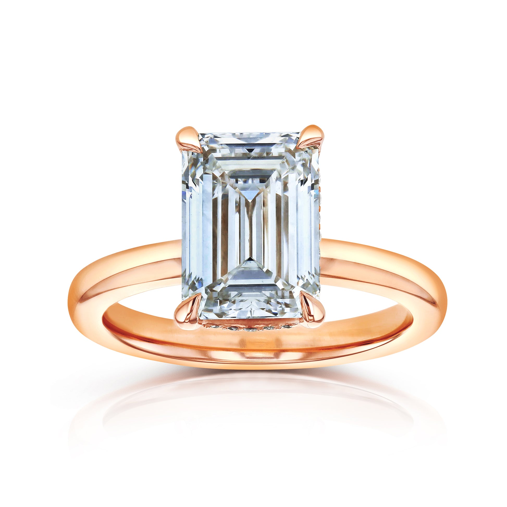 4.1 Carat Lab Grown Diamond Drape Halo Jeju Ring in Rose Gold