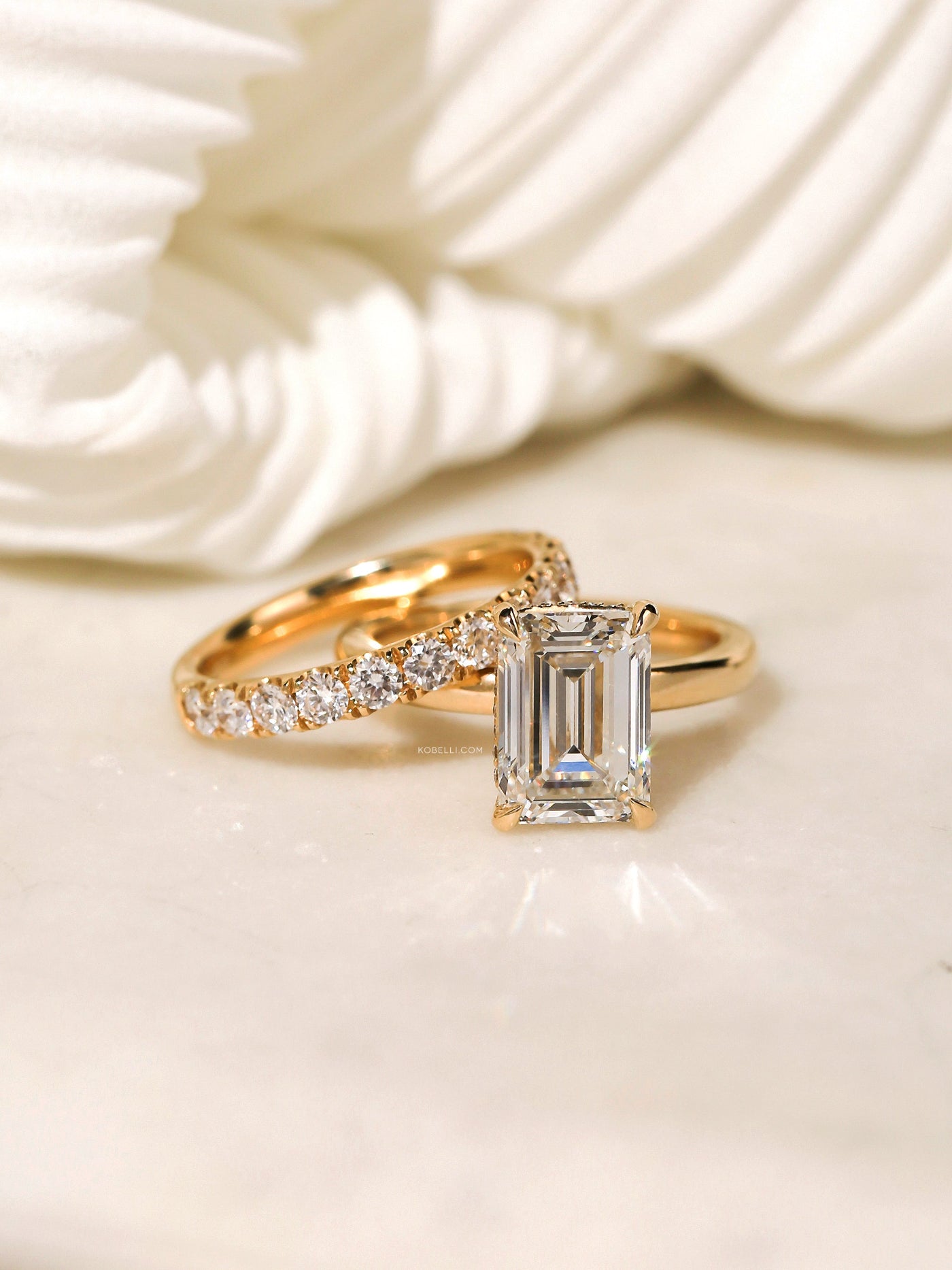 Sample pairing with the Florence Wedding Band Ring