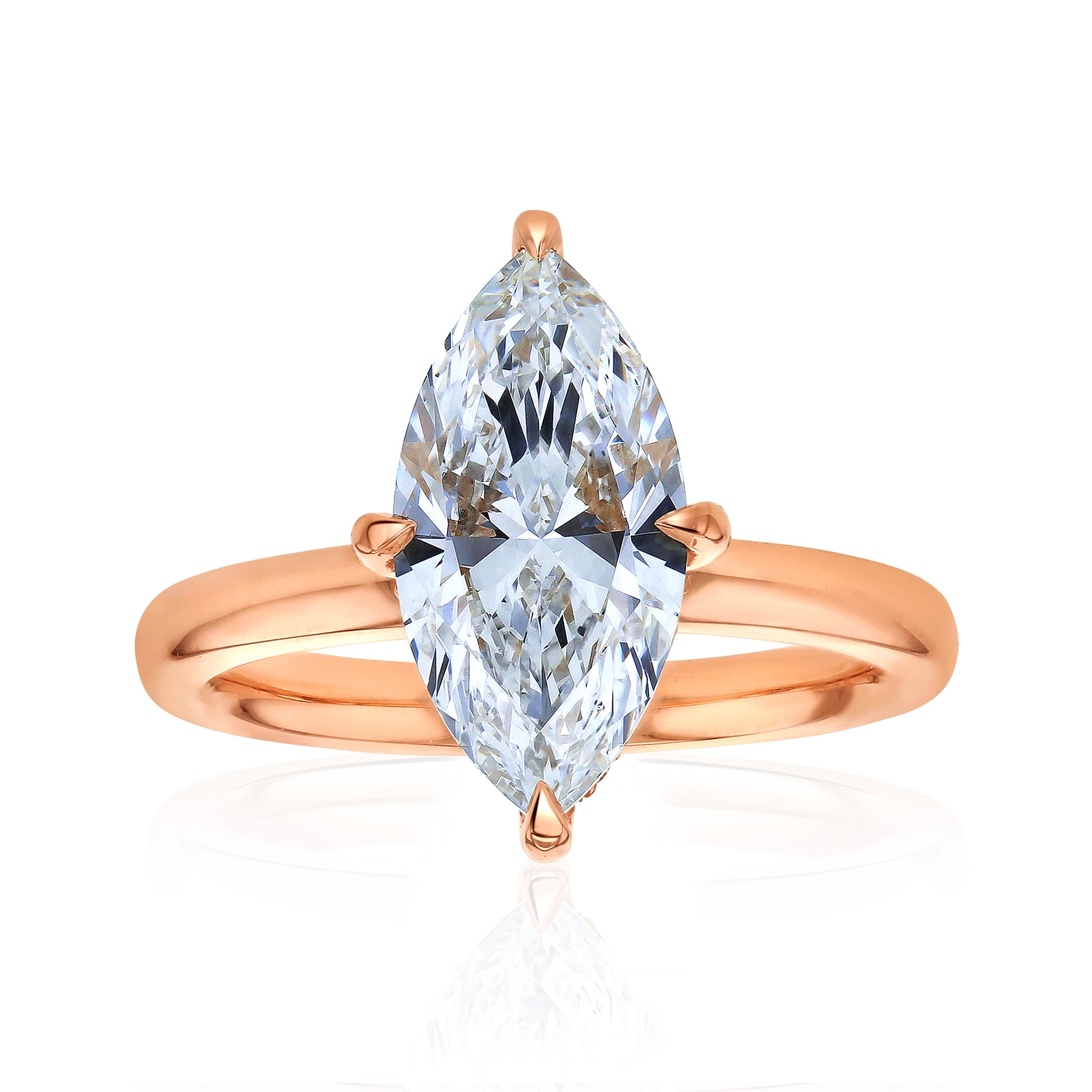 3.1 Carat Lab Grown Diamond Drape Halo Engagement Ring in Rose Gold