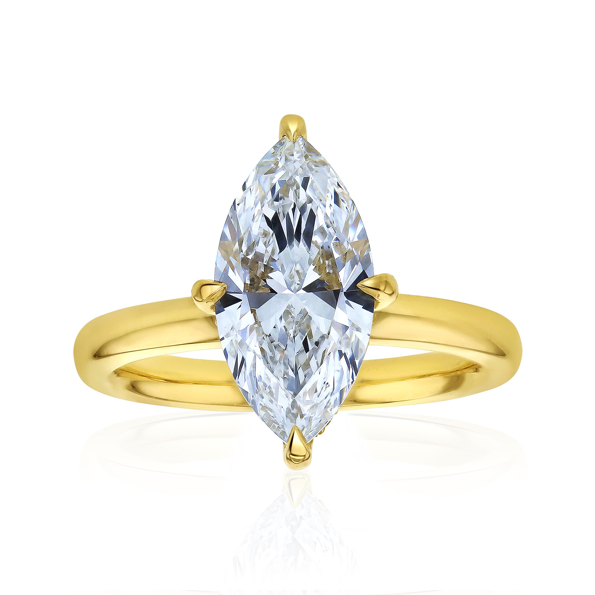 3.1 Carat Lab Grown Diamond Drape Halo Engagement Ring in Yellow Gold