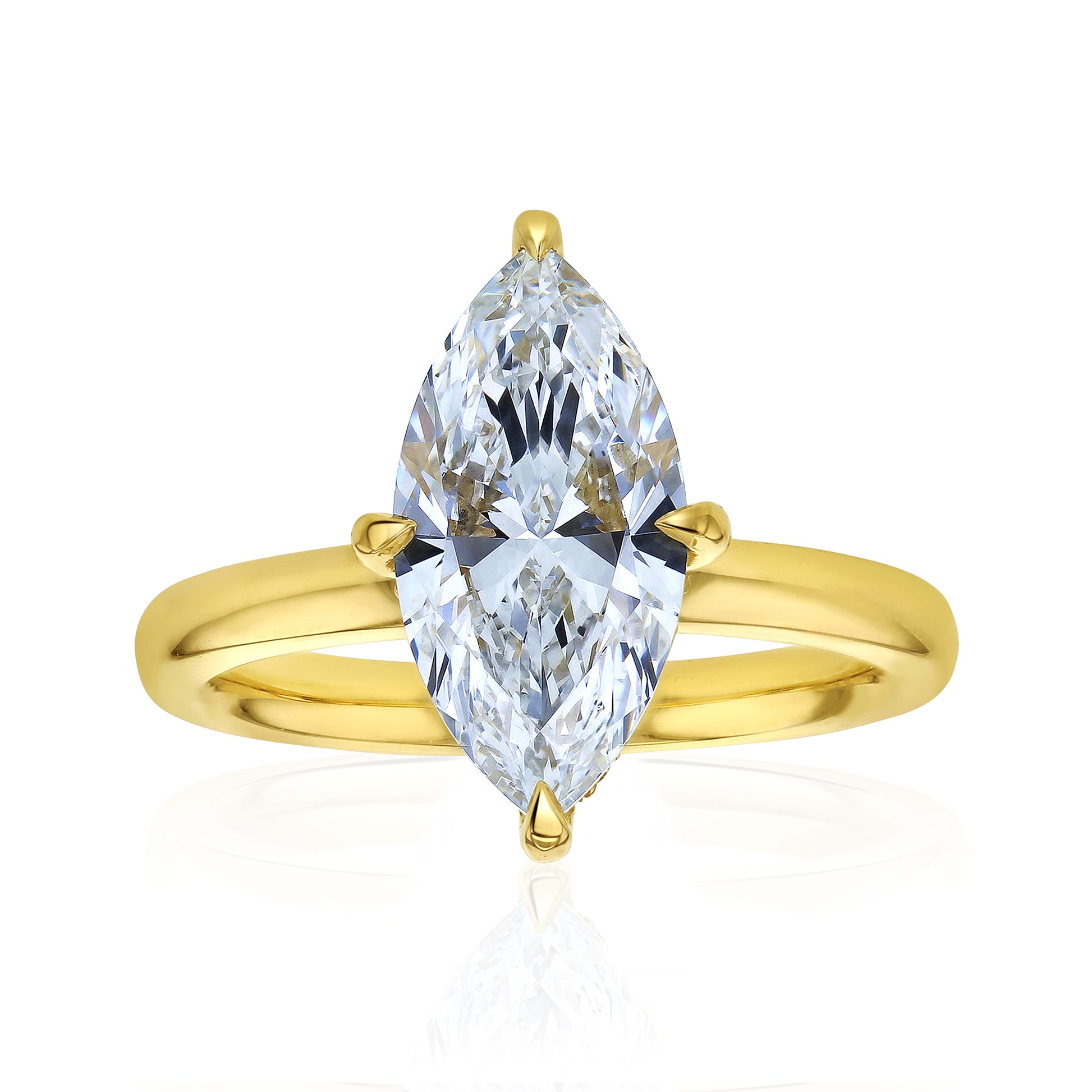 3.1 Carat Lab Grown Diamond Drape Halo Engagement Ring in Yellow Gold