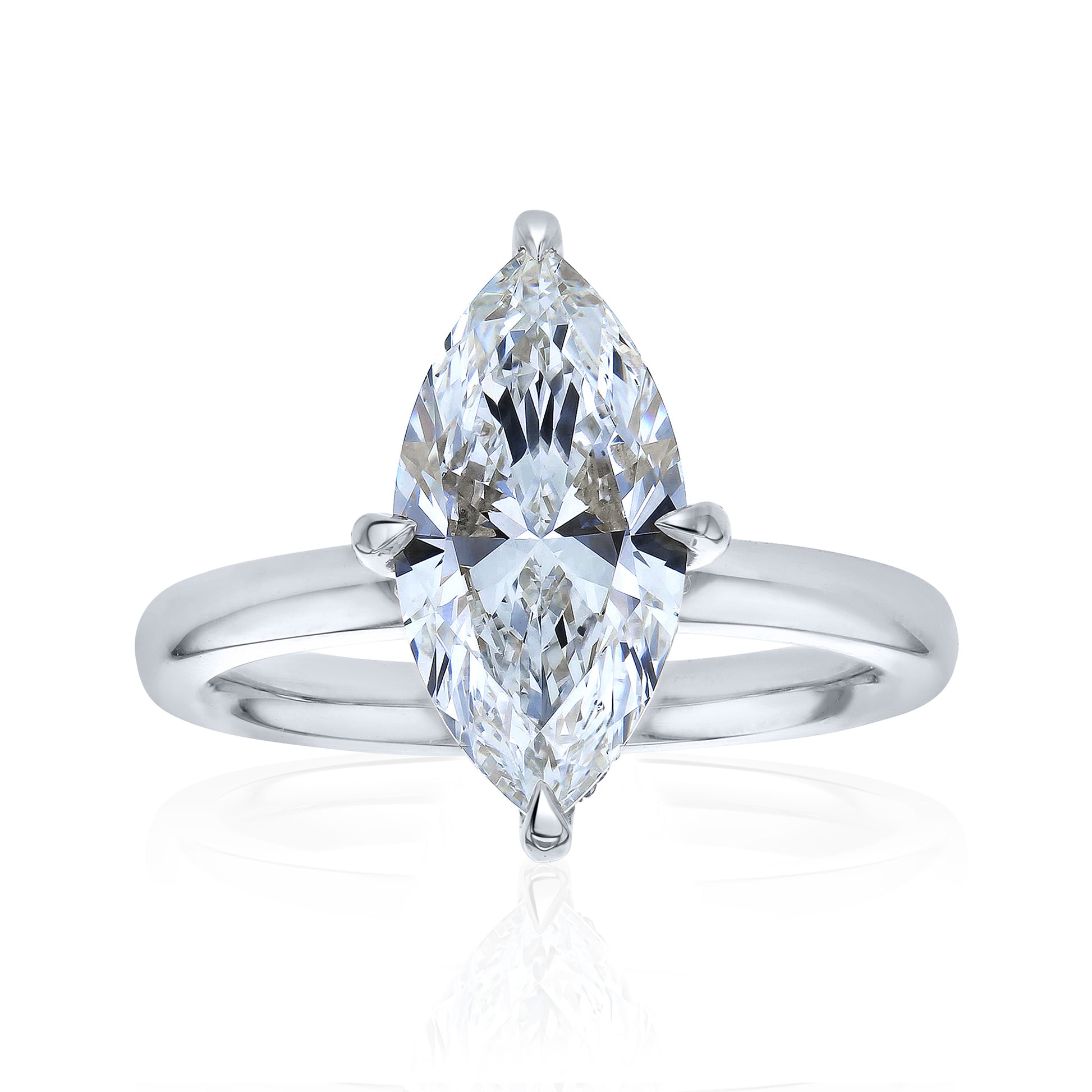 3.1 Carat Lab Grown Diamond Drape Halo Engagement Ring in White Gold
