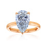4.1 Carat Pear Lab Grown Diamond Drape Halo Dublin Ring in Rose Gold