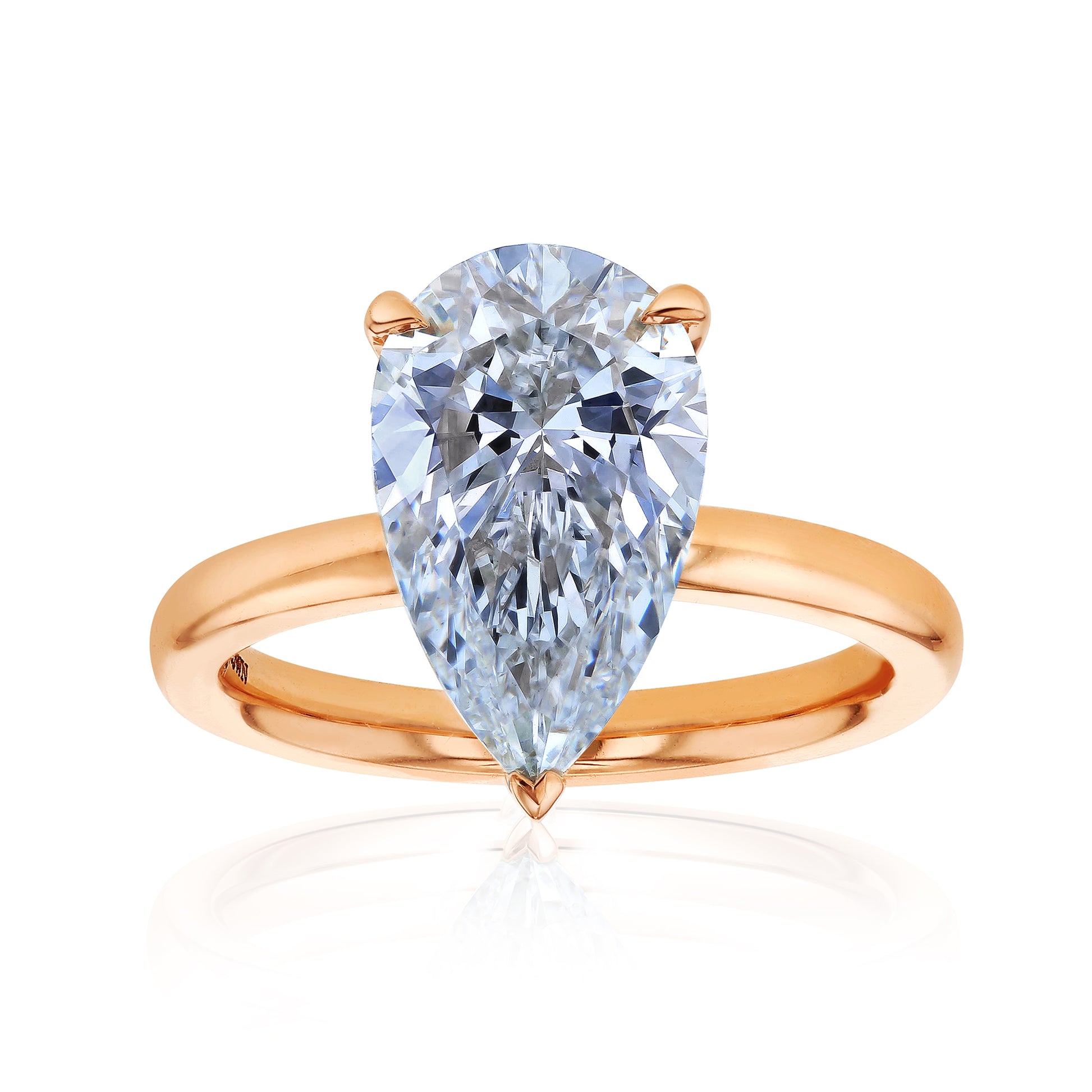 4.1 Carat Pear Lab Grown Diamond Drape Halo Dublin Ring in Rose Gold