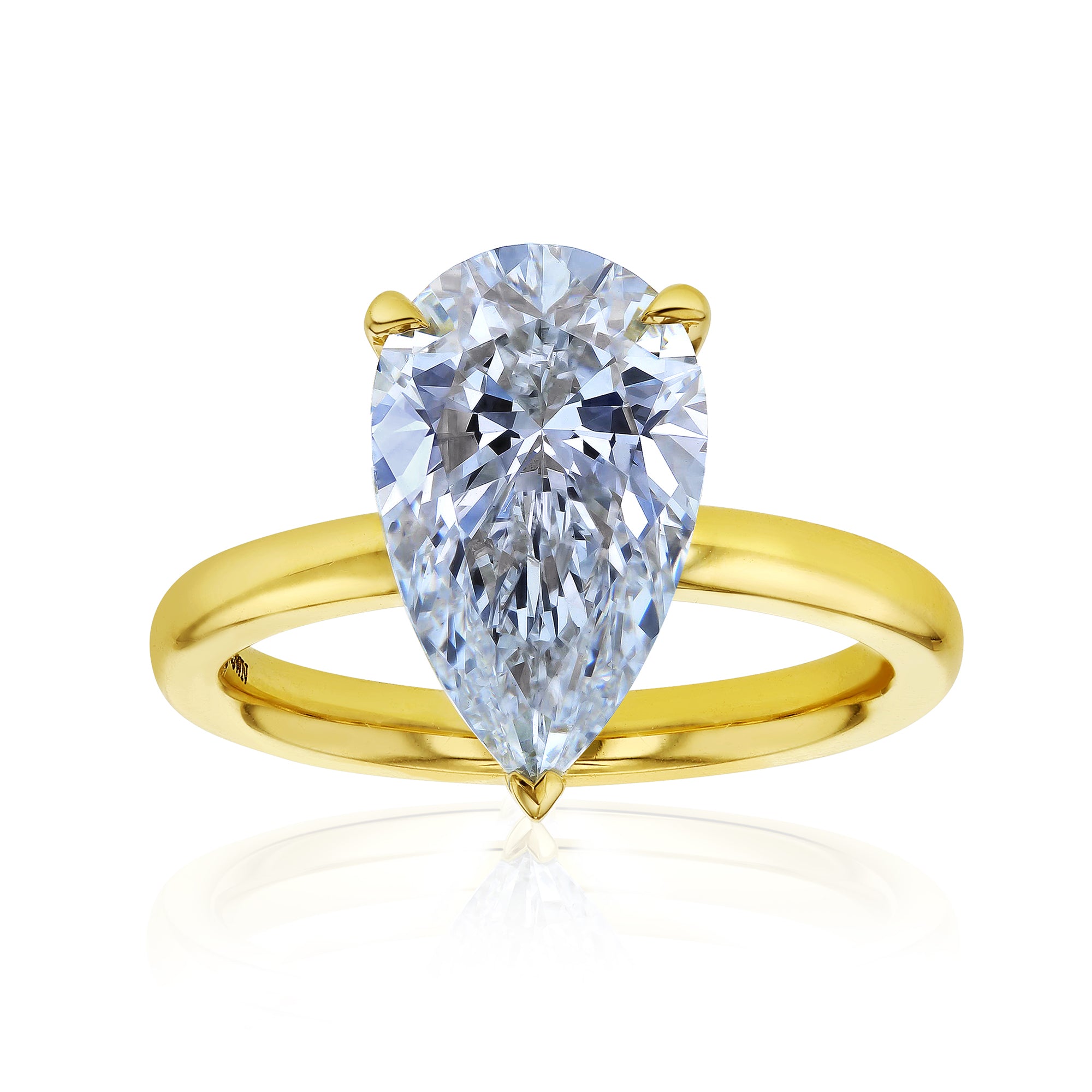 4.1 Carat Pear Lab Grown Diamond Drape Halo Dublin Ring in Yellow Gold